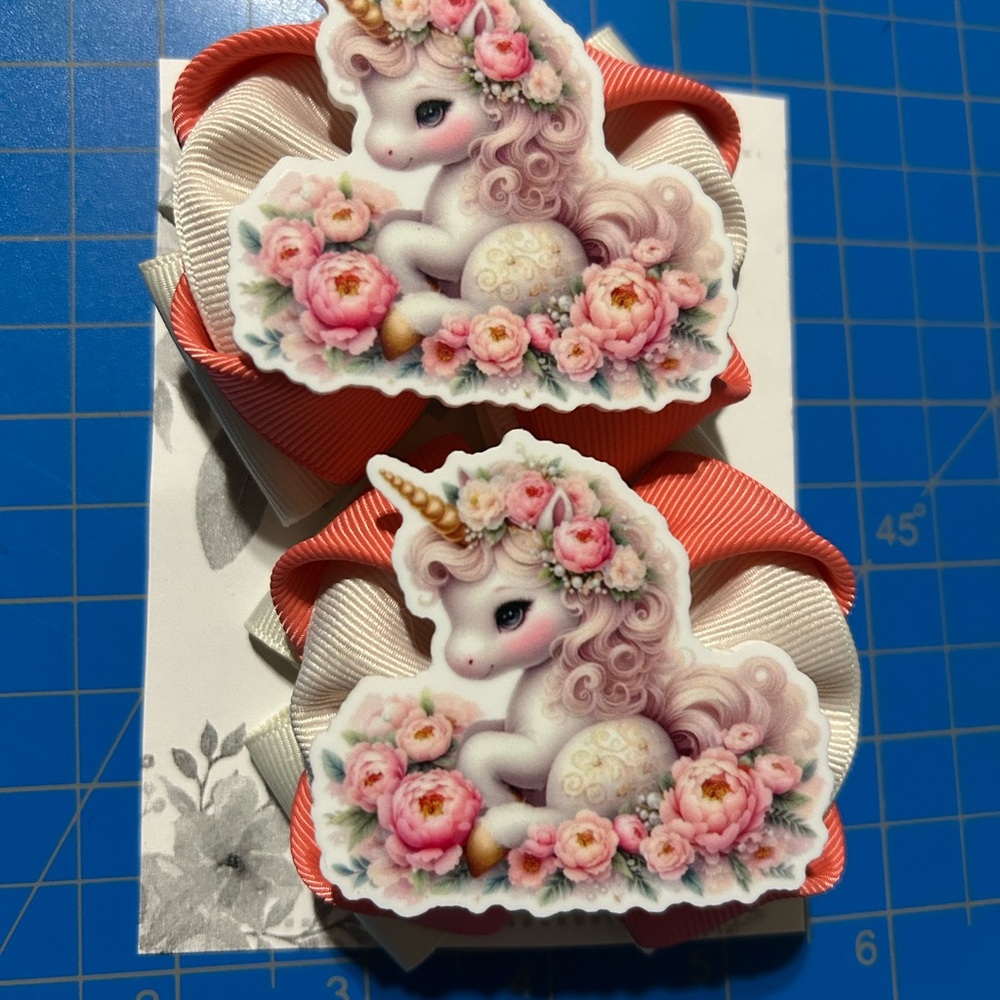 Adorable Unicorn Hair Clips for Kids - Pink and White